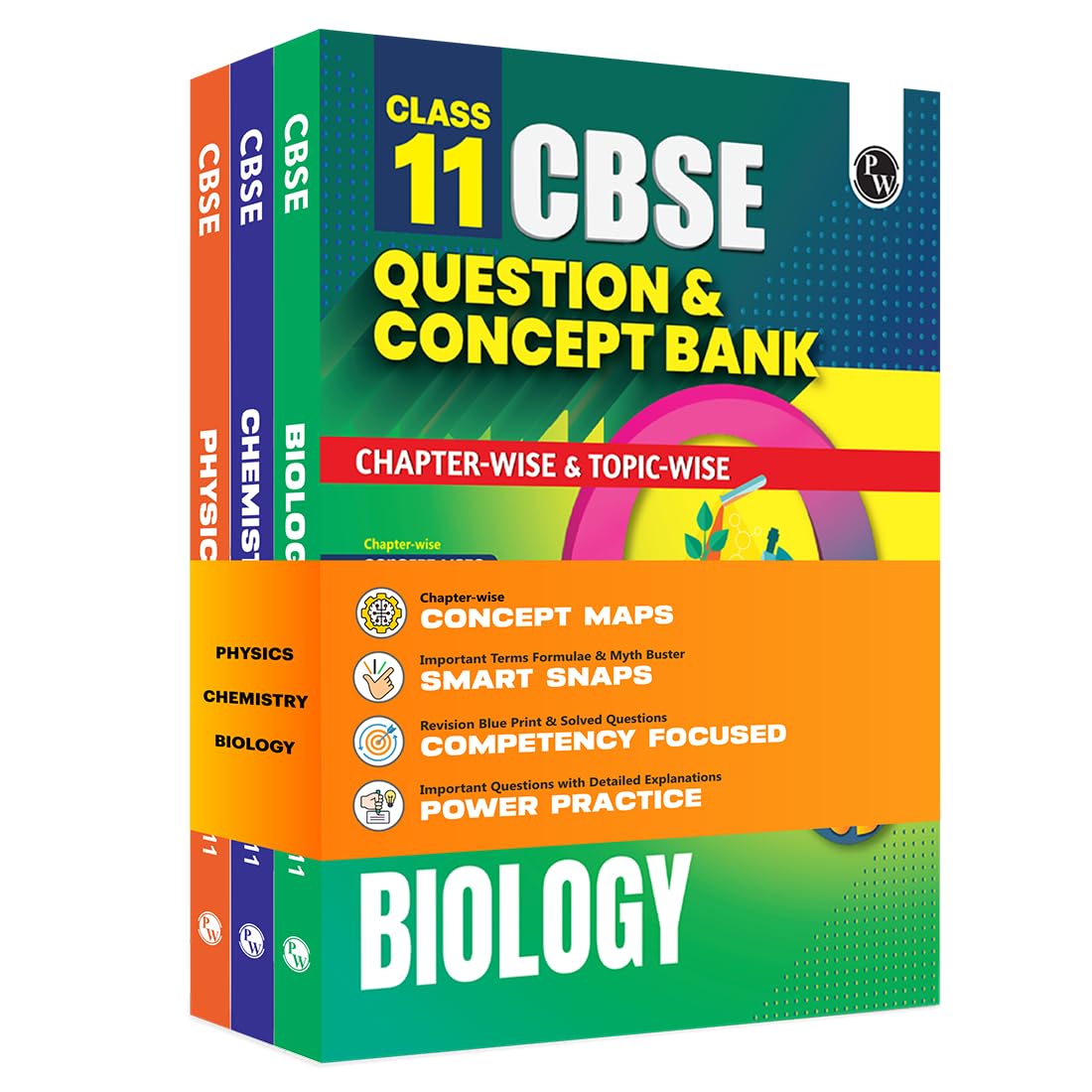 PW CBSE Class 11 Question & Concept Bank (QCB) Physics, Chemistry, Biology Combo Set of 3 Books | Chapterwise and Topicwise So