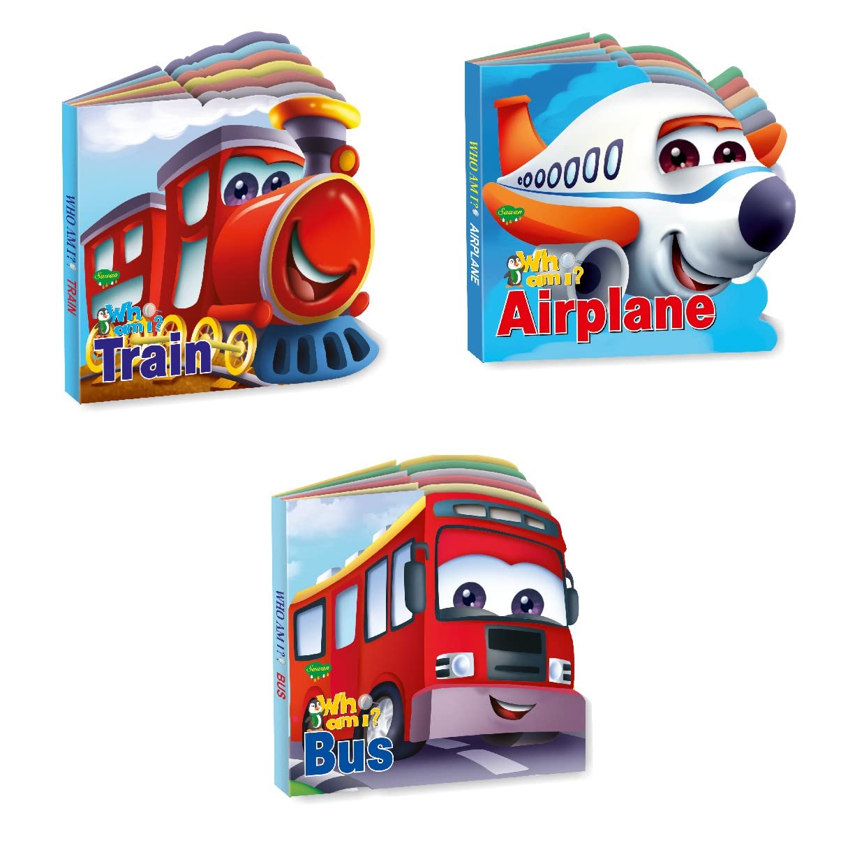Sawan Set Of 3 Story Books (Train, Airplane & Bus)
