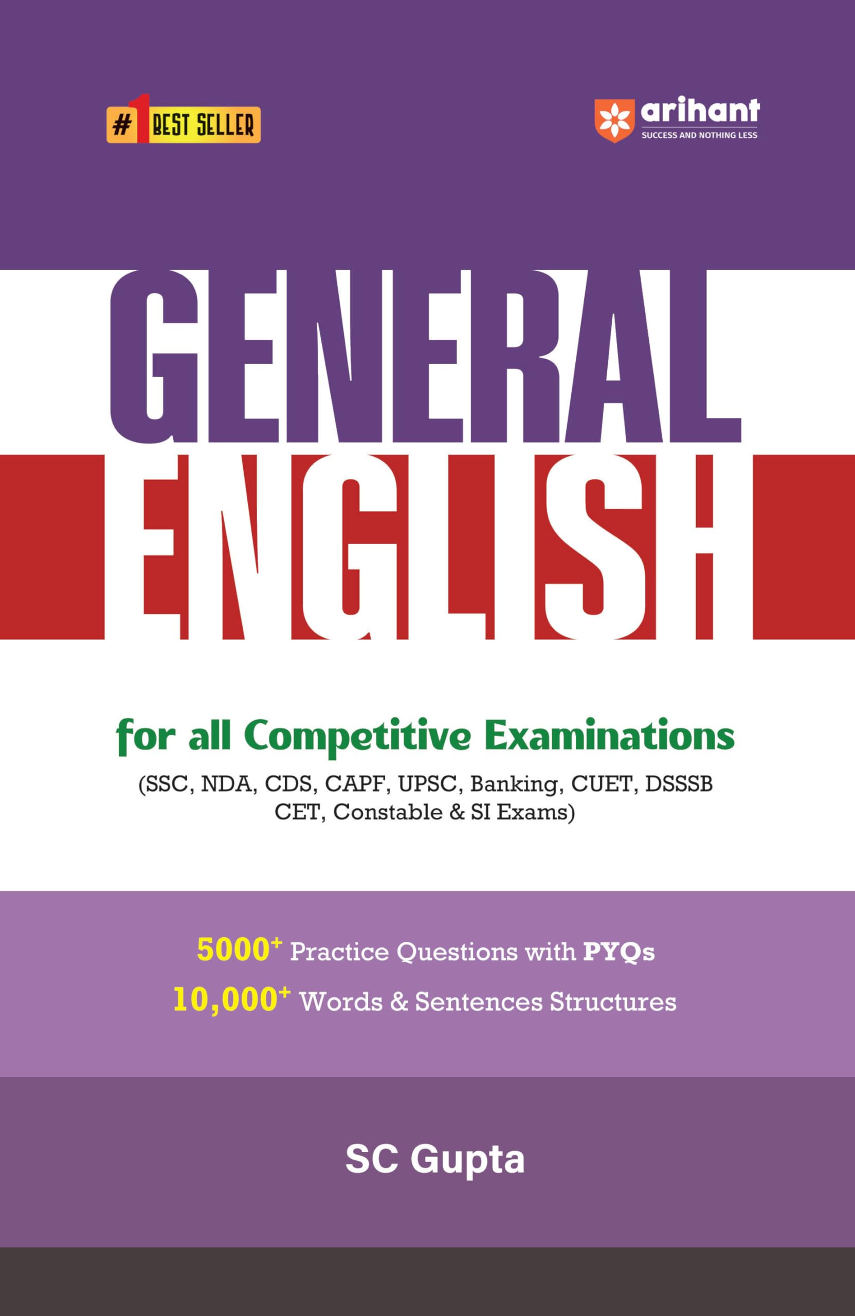 Arihant General English Book 2025 | For SSC, Banking, UPSC, NDA, CDS, CUET & Other Competitive Exams | 5000+ Practice Questions 