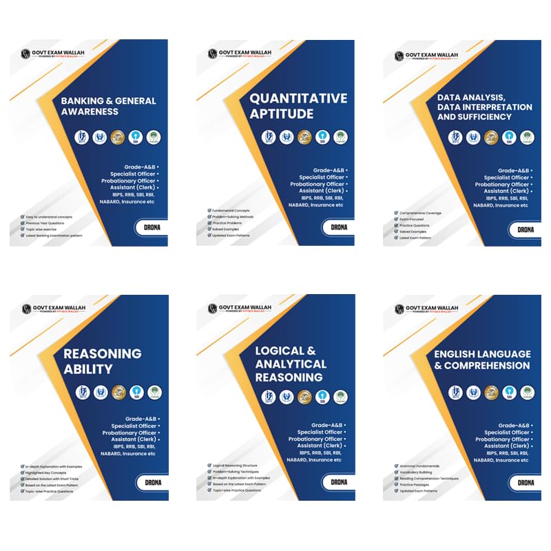 PW Banking Drona Modules Combo Set of 6 Books | For Banking 2024 Exam [Paperback] PW