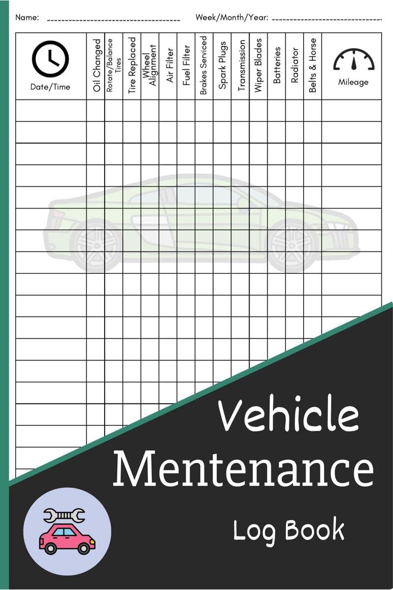 Vehicle Mentenance Log Book : Repair & Service Record Book for Automotive Service, Oil Change Book and Auto Expense Diary | Jour