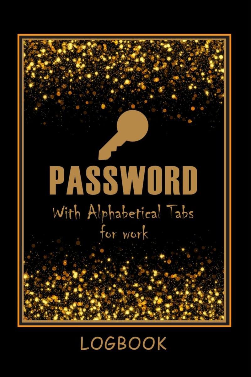 Password LogBook for Work with Alphabetical Tabs AND Mocern Premium Gold Cover : WTF is my Password Notebook | Keeper for Your A