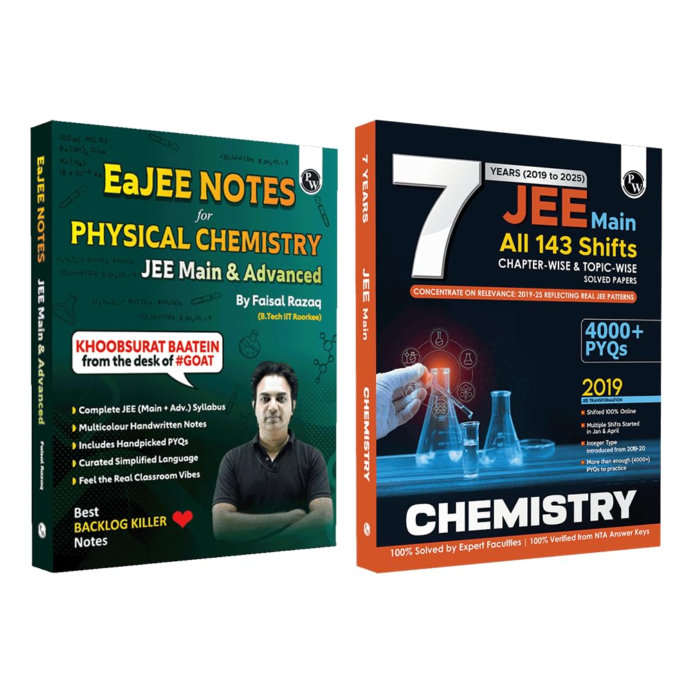 PW EaJEE Handwritten Notes For Physical Chemistry By Faisal Razaq & JEE Main 7 Years Chapterwise & Topicwise PYQs Combo [Paperba