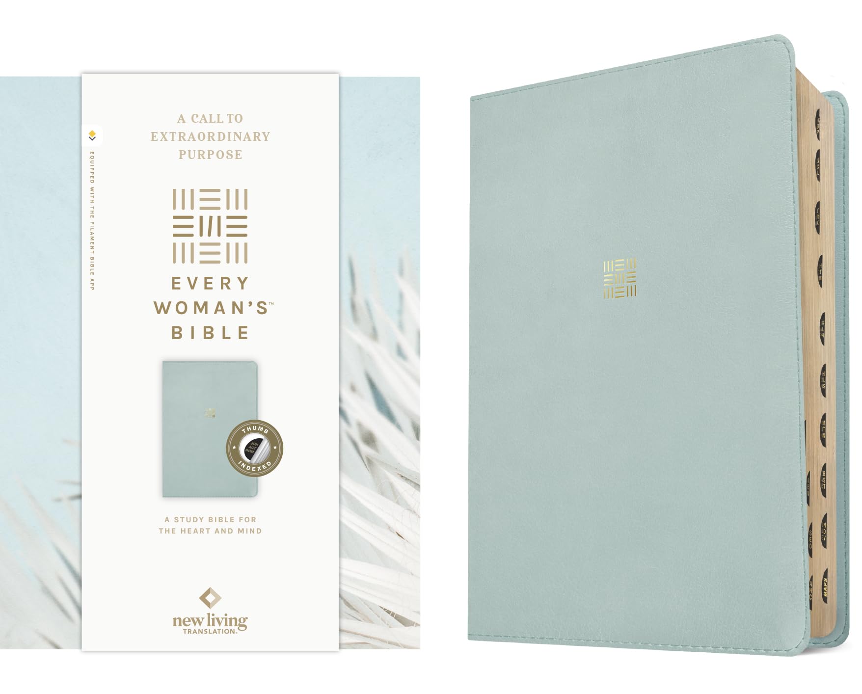 NLT Every Womans Bible, Filament Enabled (LeatherLike, Sky Blue, Indexed, Red Letter)