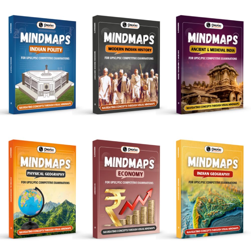 PW UPSC Mindmaps Indian Polity, Physical Geography, Economy, Ancient & Medieval India, Indian Geography, Modern Indian Combo Set