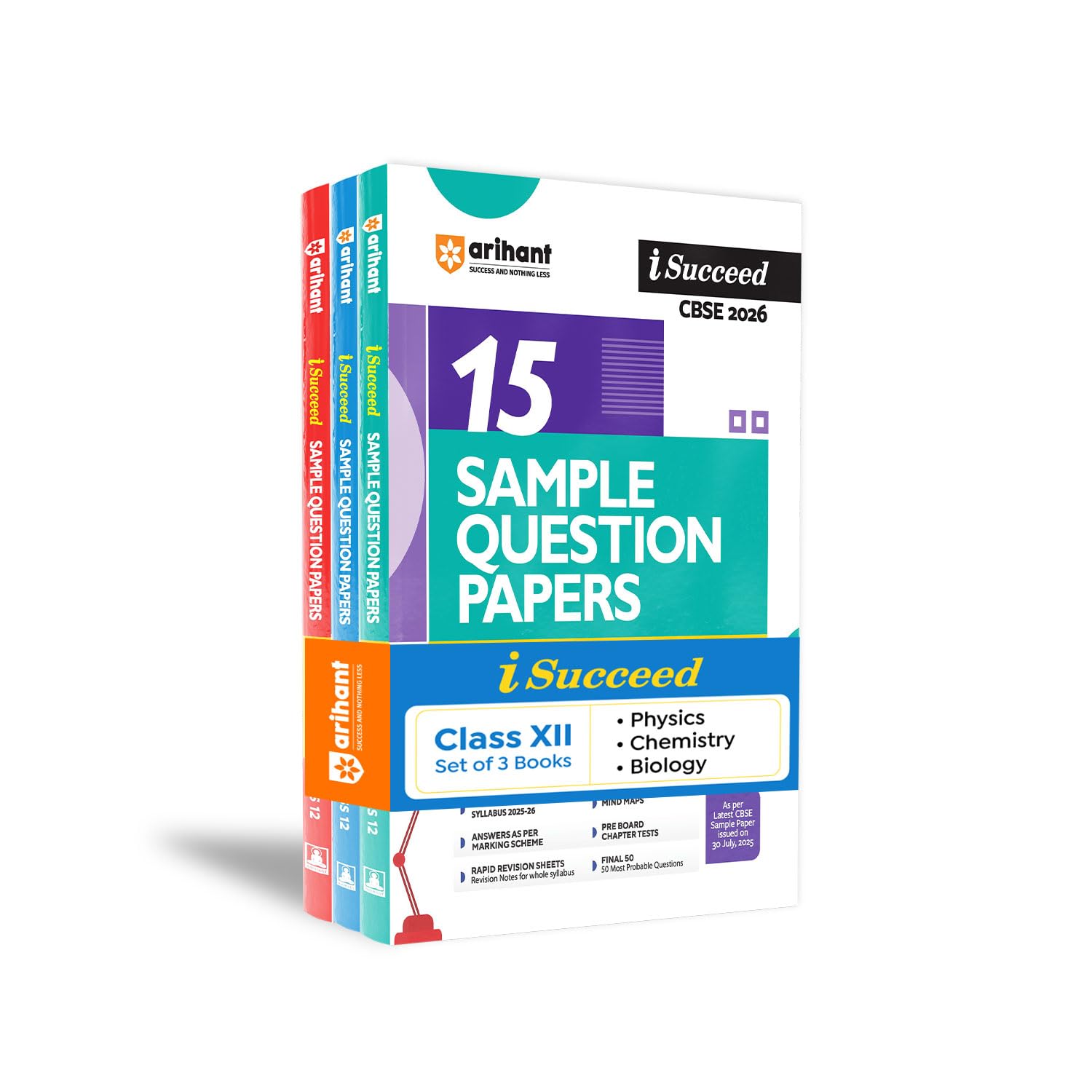 Arihant ISucceed Cbse Sample Question Papers 2026 Physics, Chemistry & Biology Class 12 (Set Of 3) | 15 Sample Question Papers 