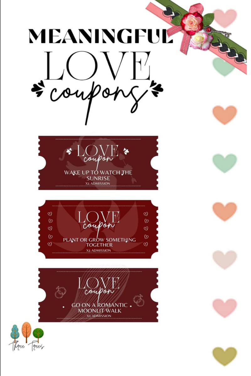 Meaningful Love Coupons : Valentines day 25 Coupons for Him and Her, Valentines, Birthday, Christmas, Anniversary