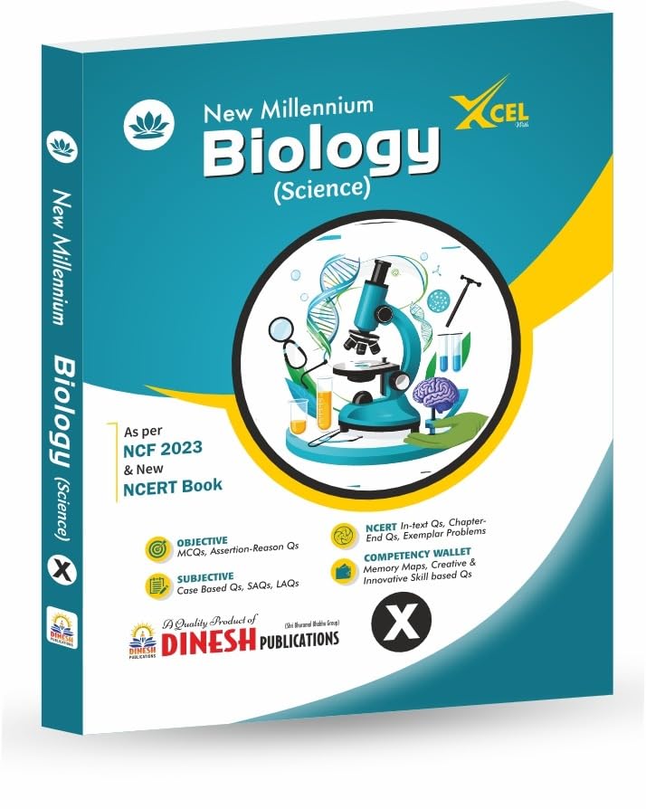 DINESH New Millennium Biology Book for Class 10 (20252026 Session) | Complete CBSE Syllabus Coverage with NCERT Solutions + Exe
