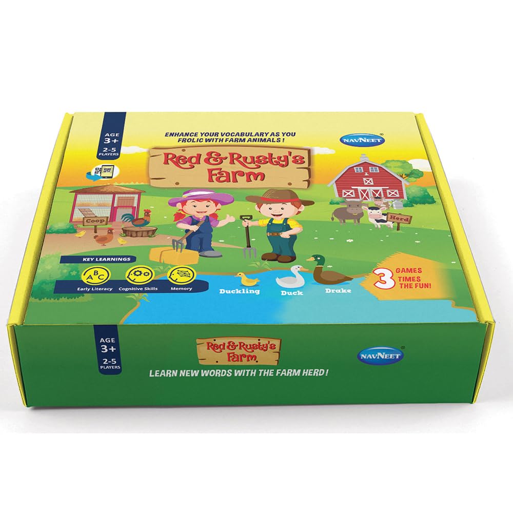 Navneet Red And RustyS Farm Board Games Collective Nouns Age 3 & UpEducational Grammar Game Animal World  Foundational Li