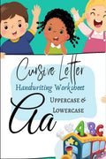 Cursive Letter Handwriting Worksheet : Uppercase & Lowercase, Tracing Activity Book for Kids, Pages 50, Size Jumbo