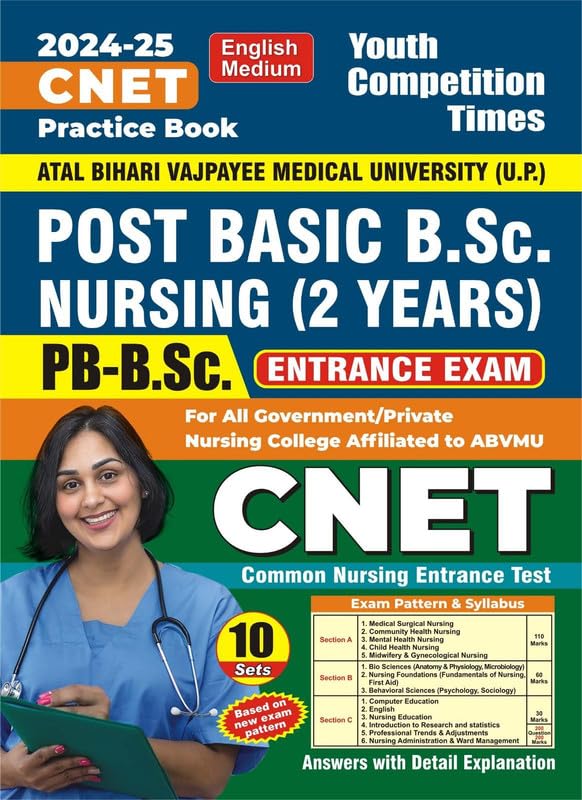 YCT YOUTH COMPETITION TIMES | CNET PRACTICE BOOK | POST BASIC B.SC. NURSING [2 YEARS] ENTRANCE EXAM | FOR ALL GOVT. & PVT NURSIN