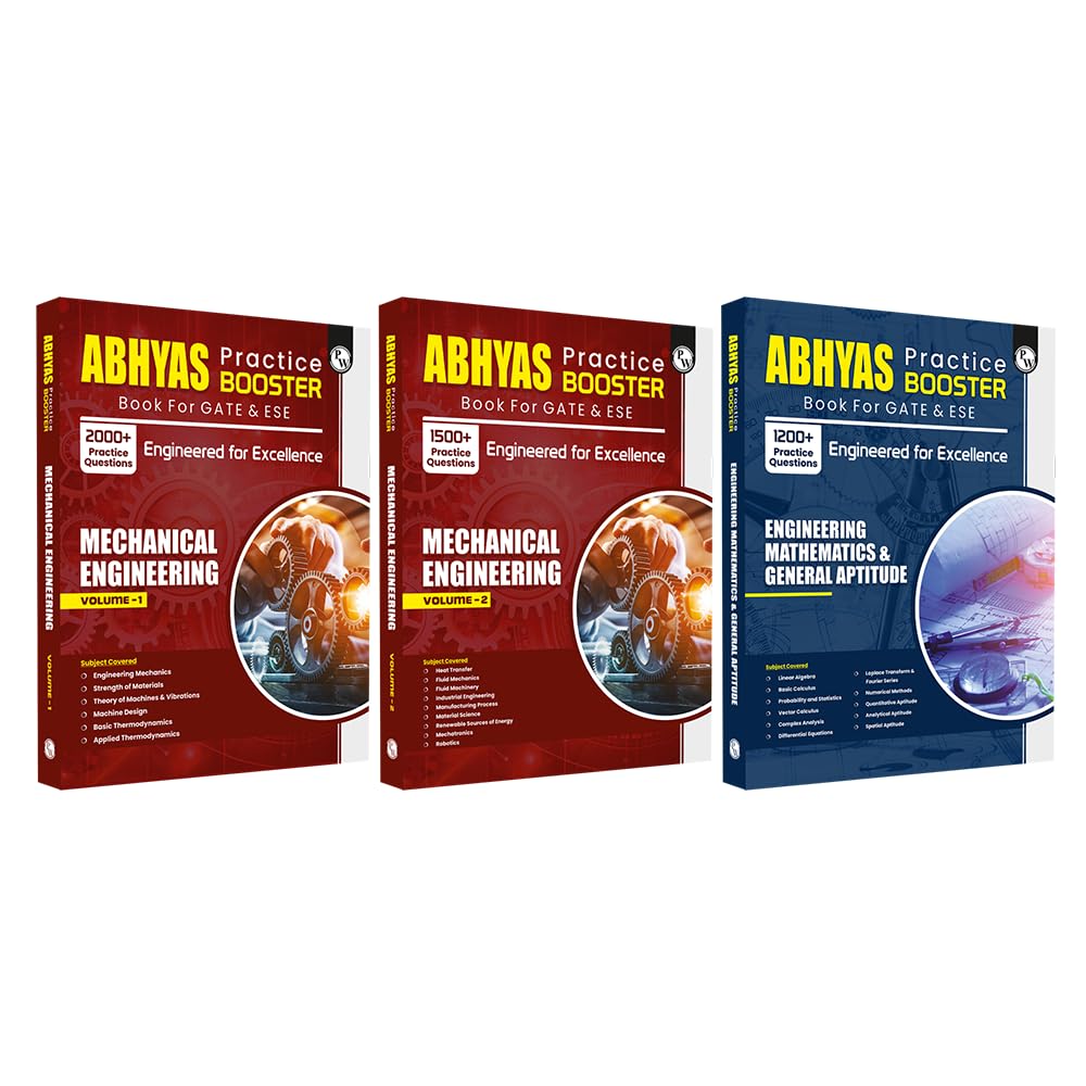 PW GATE Abhyas Practice Booster For Mechanical Engineering Vol 1 & 2 and Engineering Mathematics & General Aptitude Combo Set of