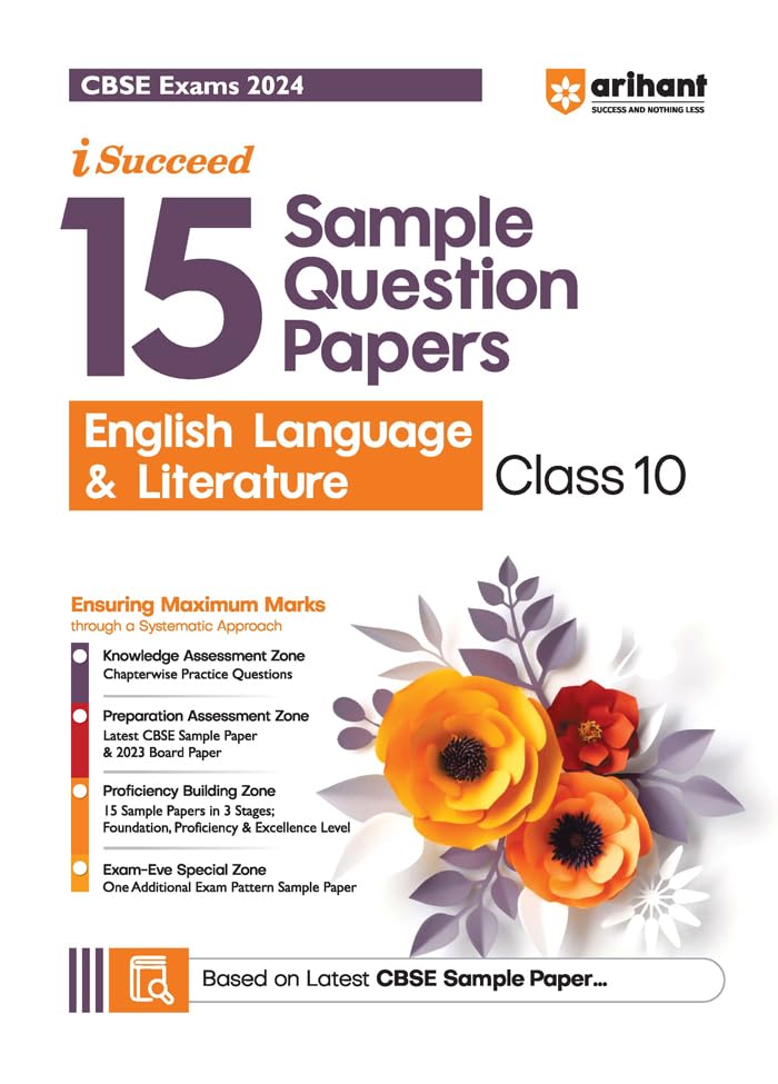 Arihant CBSE Sample Question Paper Class 10 English Language & Literature Book For 2024 Board Exam