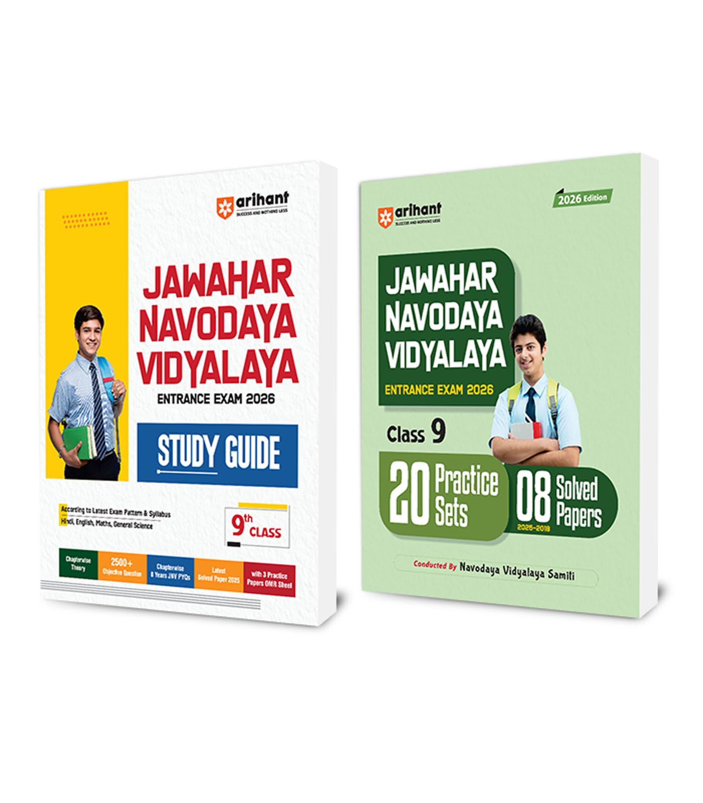 Arihant Jawahar Navodaya Vidyalaya Class 9 Entrance Exam 2026 | Complete Study Guide with 20 Practice Sets & Solved Papers (2024
