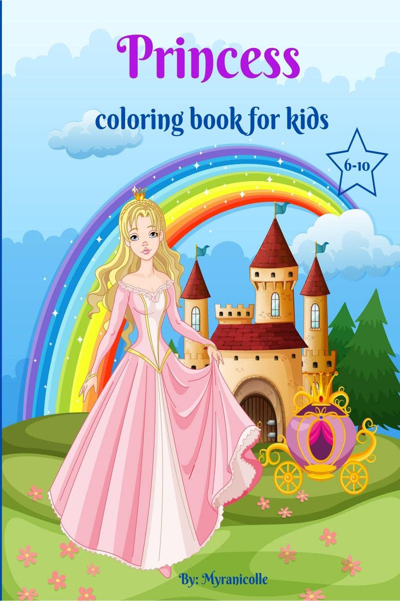Princess coloring book for kids : This activity and coloring book, with over 50 images of beautiful princesses and their wonderf
