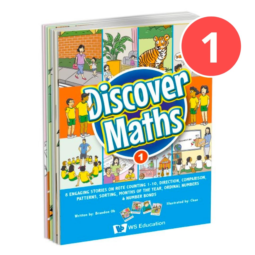 Discover Maths 1: 8 Engaging Stories On Rote Counting 110, Direction, Comparison, Patterns, Sorting, Months Of The Year, Ordina