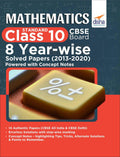 Mathematics (Standard) Class 10 Cbse Board 8 YearWise Solved Papers (2013  2020) Powered With Concept Notes