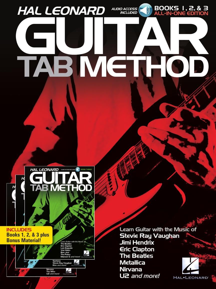 Hal Leonard  Guitar Tab Method  Books 1 2 and 3 AllinOne  Beginner Guitar Lesson Book with Tabs and Online Audio