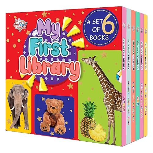 My First Library  Boxset of 6 Early learning Books for Kids  Alphabets, Animals, Birds, Words, Fruits, Vegetables, Colours, Sh