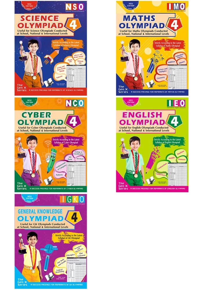 V&S Publishers IEOIMONCONSOIGKO(English, Mathematics, Computers, Science, General Knowledge) Olympiad Guidebooks Combo Class