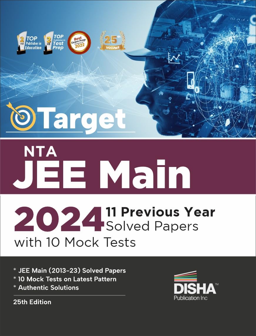 Target Nta Jee Main 2024  11 Previous Year Solved Papers With 10 Mock Tests 25Th Edition | Physics, Chemistry, Mathematics  Pc