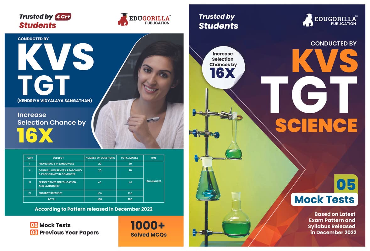 Kvs Tgt Science Exam (Combo Pack Of 2 Books)  According To The New Exam Pattern (English Edition)  8 Mock Tests (Paper I) + 5 