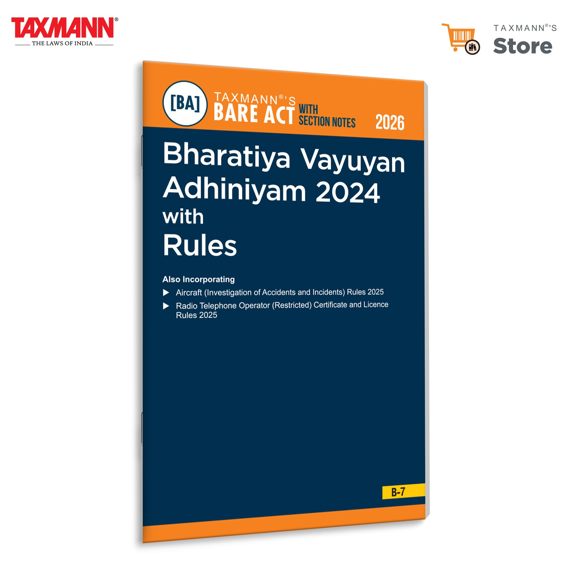 Taxmanns Bharatiya Vayuyan Adhiniyam 2024 with Rules [Bare Act with Section Notes]  Comprehensive Statutory Reference Present