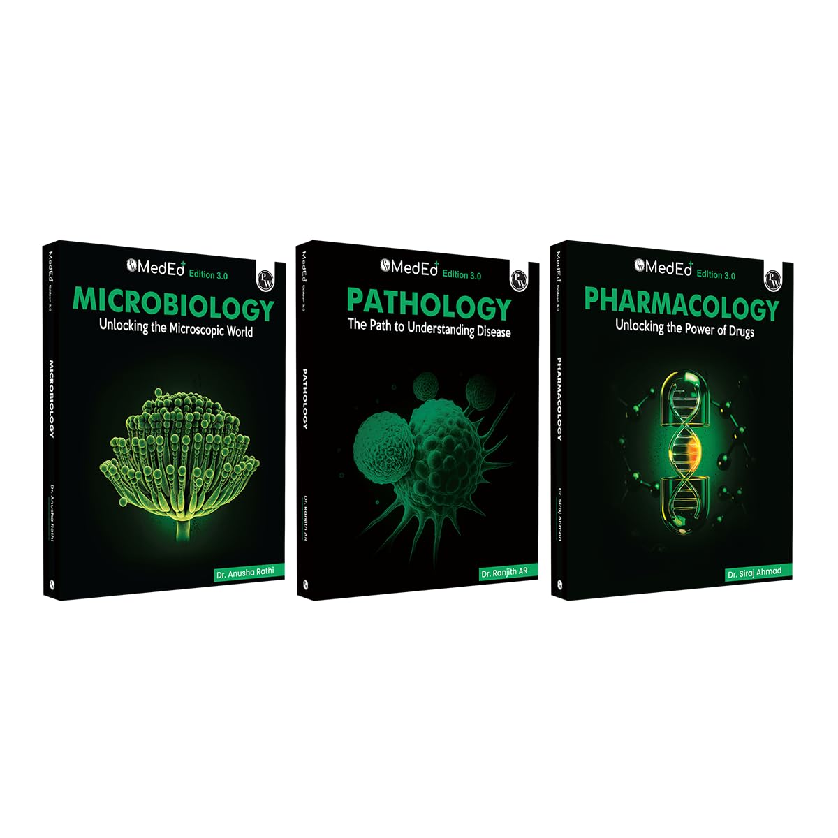 PW MedEd 3.0 MBBS 2nd Prof Year Notes | Microbiology, Pathology, Pharmacology Combo Set of 3 Books