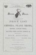 Buck Brothers Price List of Chisels, Plane Irons, Gouges, Carving Tools, Nail Sets, Screw Drivers, Handles, & c.