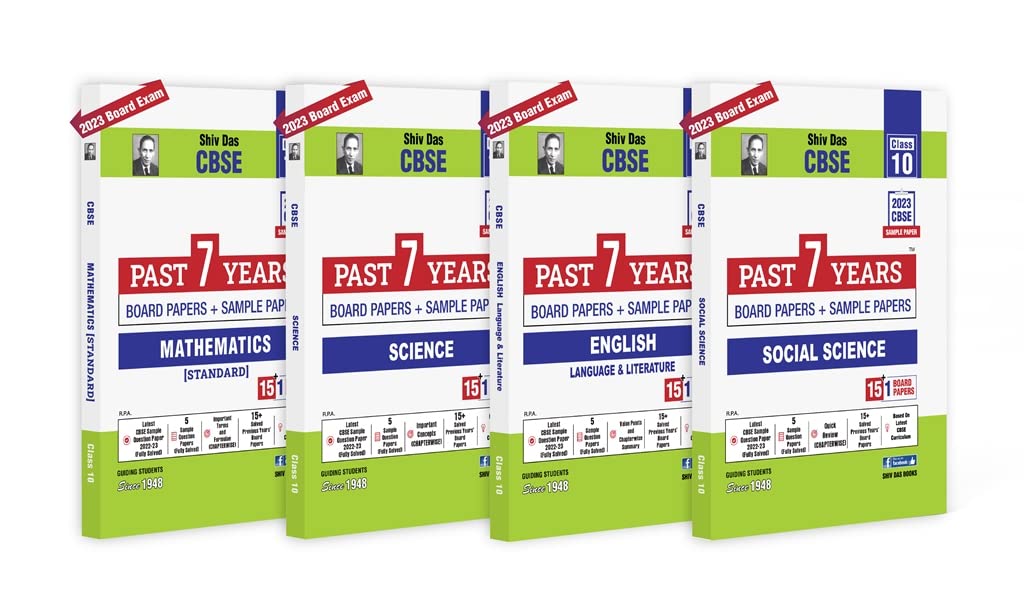 Shivdas Past 7 Years Board Papers and 5+1 CBSE Sample Papers for Each Subject CBSE Class 10