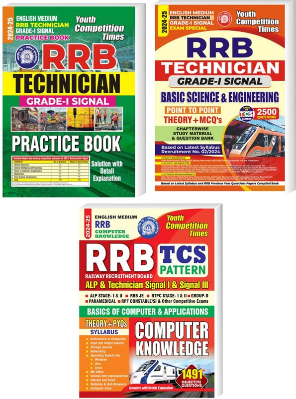 English Medium RRB Technician GradeI Signal, GradeI Signal Point to Point Theory, MCQs, RRB Computer Knowledge 1491 Objective 