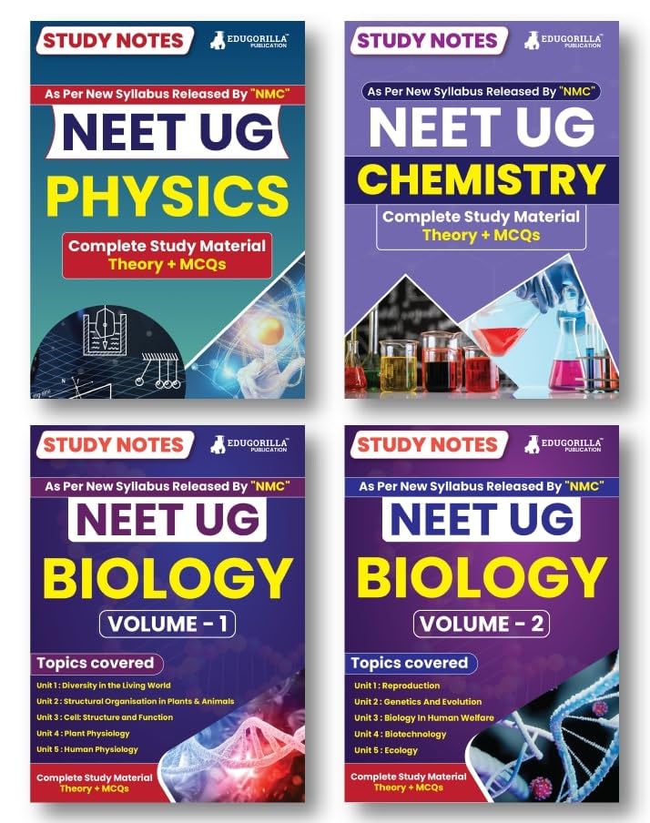 Combo Pack For Neet Ug Entrance Exam  Physics, Chemistry, Biology | Complete Set Of 4 Books For Medical Entrance Exam | 2800+ P