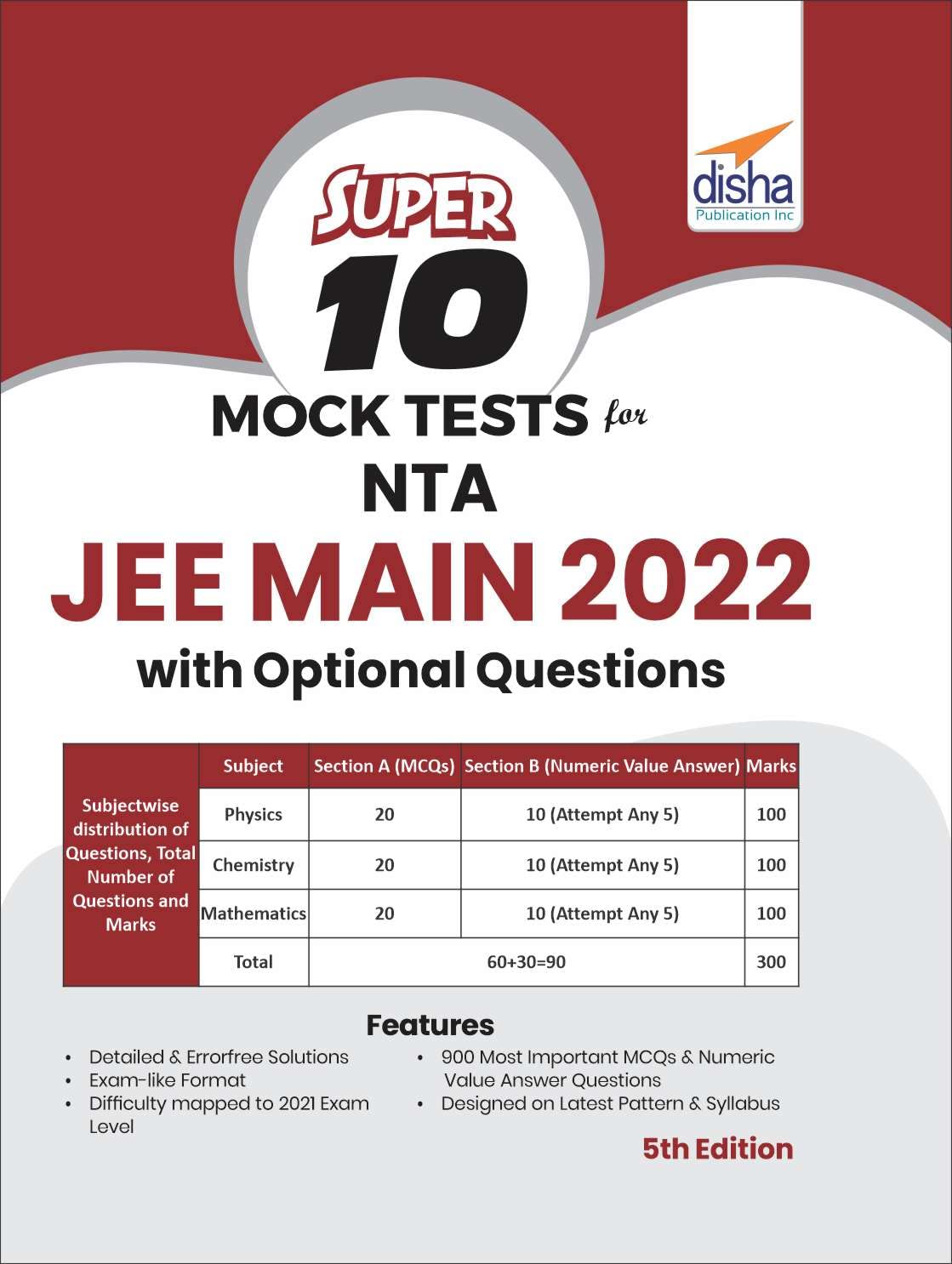 Super 10 Mock Tests For Nta Jee Main 2022 With Optional Questions  5Th Edition