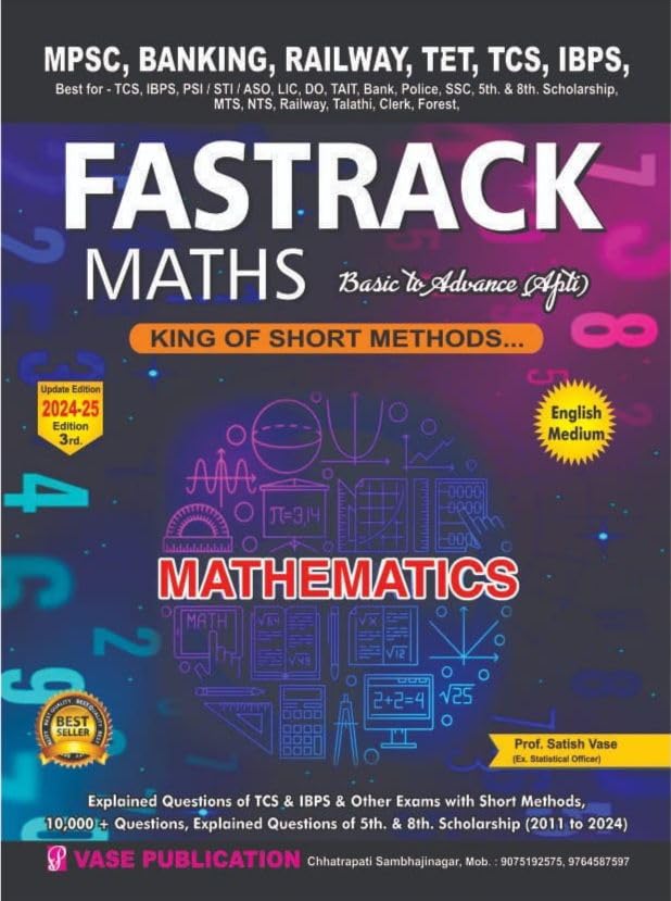 Satish Vase  Fastrack Maths English Medium  Basic to Advance  King of Short Methods  New 3rd Edition 2024  25