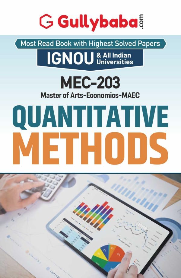 Gullybaba IGNOU MAEC (New) 1st Sem MEC203 Quantitative Methods in English  Latest Edition IGNOU Help Book with Solved Previous