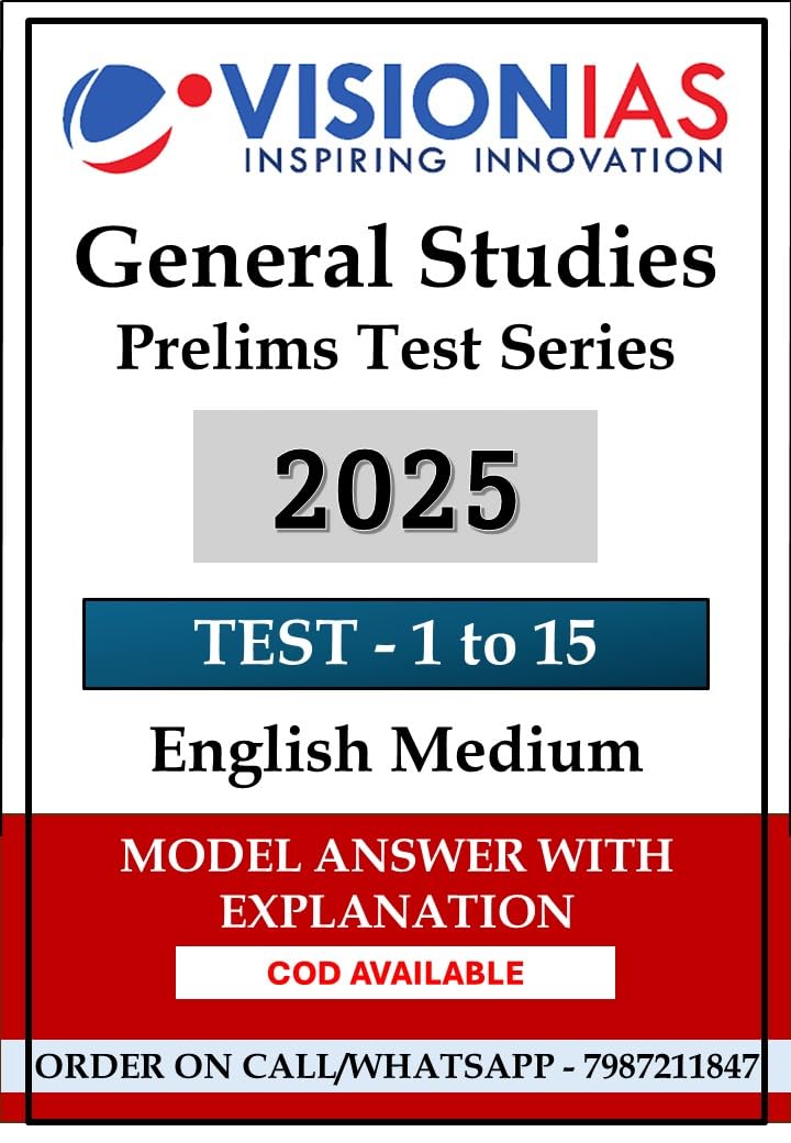 Vision IAS Prelims Test Series 1 To 15 With Solutions 2025 | English Medium | For UPSC Civil Services 2025 Photocopy