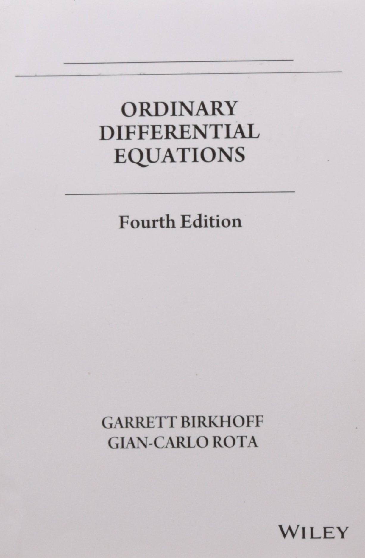 ORDINARY DIFFERENTIAL EQUATIONS