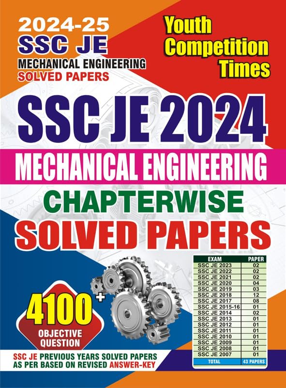 Youth Competition Times SSC JE MECHANICAL ENGINEERING 2024 , CHAPTERWISE SOLVED PAPERS | ENGLISH MEDIUM