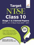 Target Ntse Class 10 Stage 1 & 2 Solved Papers (2015  21) + 5 Mock Tests (Mat + Sat) 7Th Edition