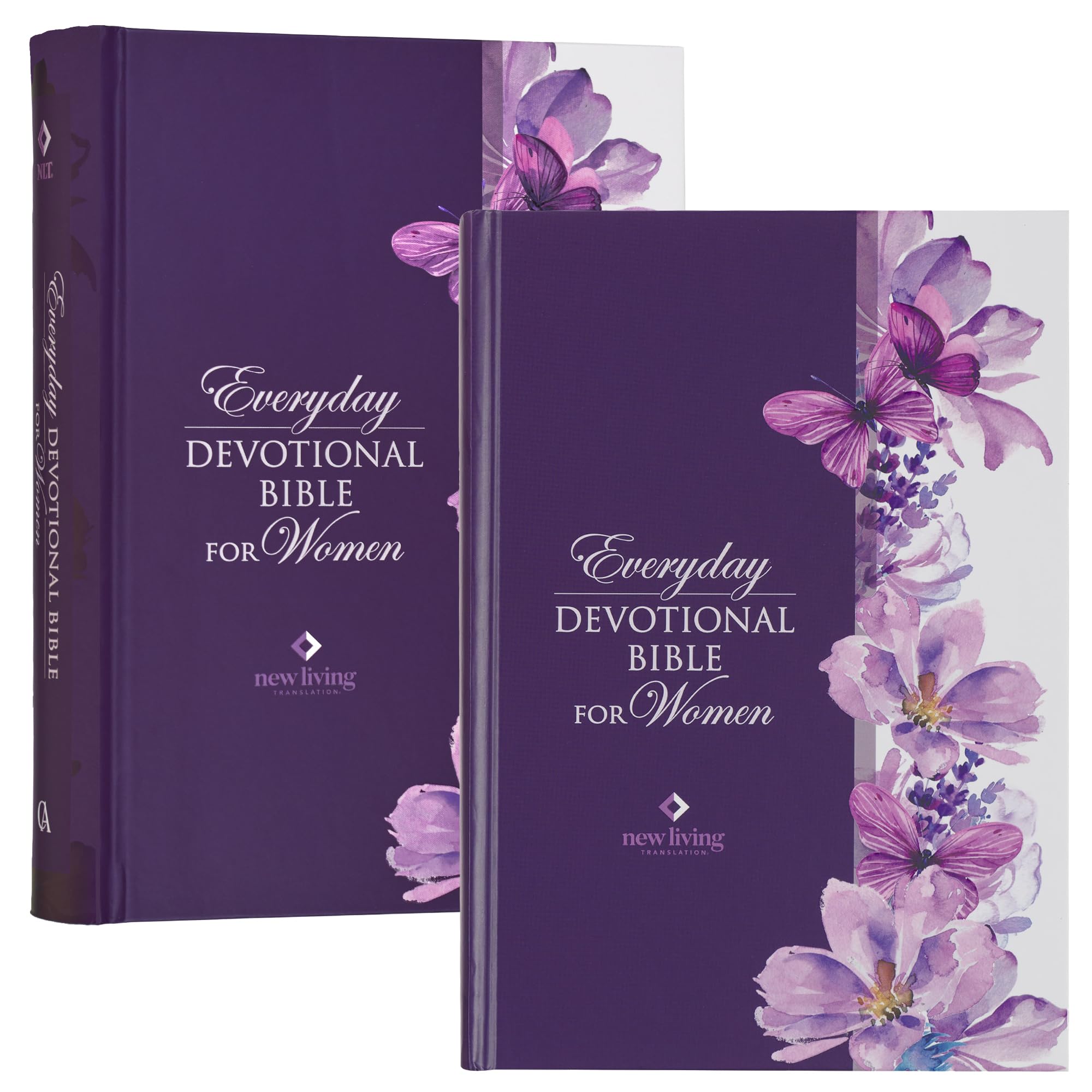 NLT Holy Bible Everyday Devotional Bible for Women New Living Translation, Purple Floral Printed, Flexible Daily Bible Reading P