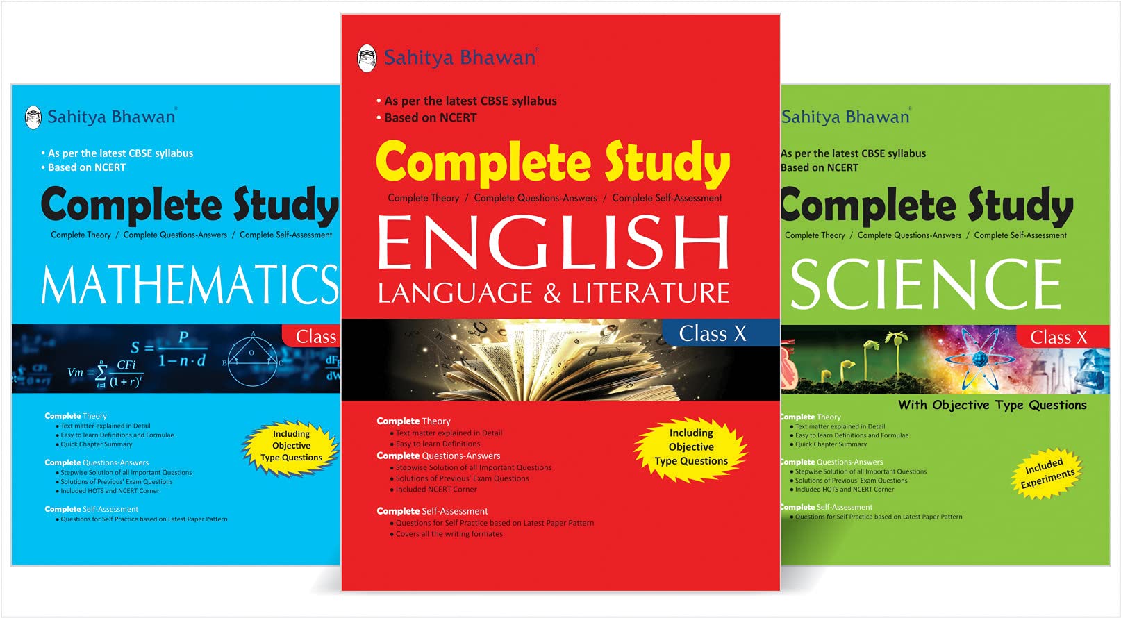 Sahitya Bhawan combo pack on discount for class 10 Mathematics , Science & English textbook as per reduced syllabus and changed 