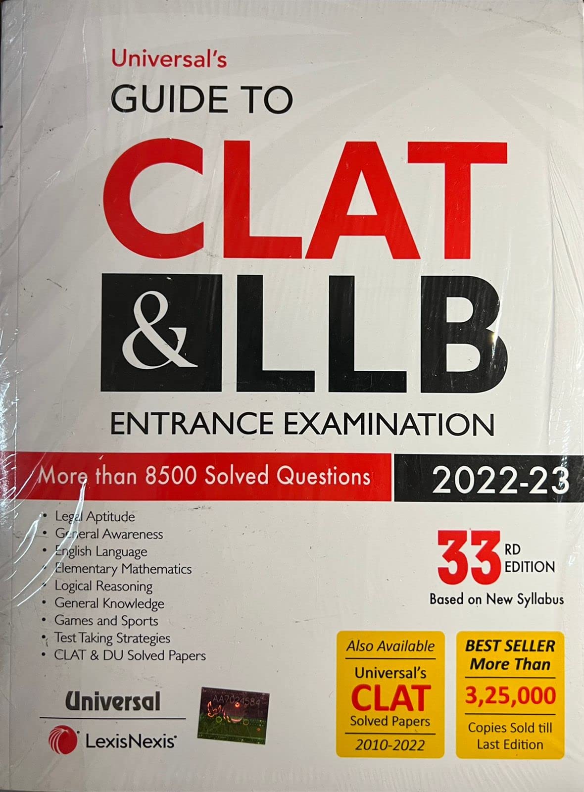 Universals Guide To CLAT & LLB Entrance Examination  33/edition, 202223
