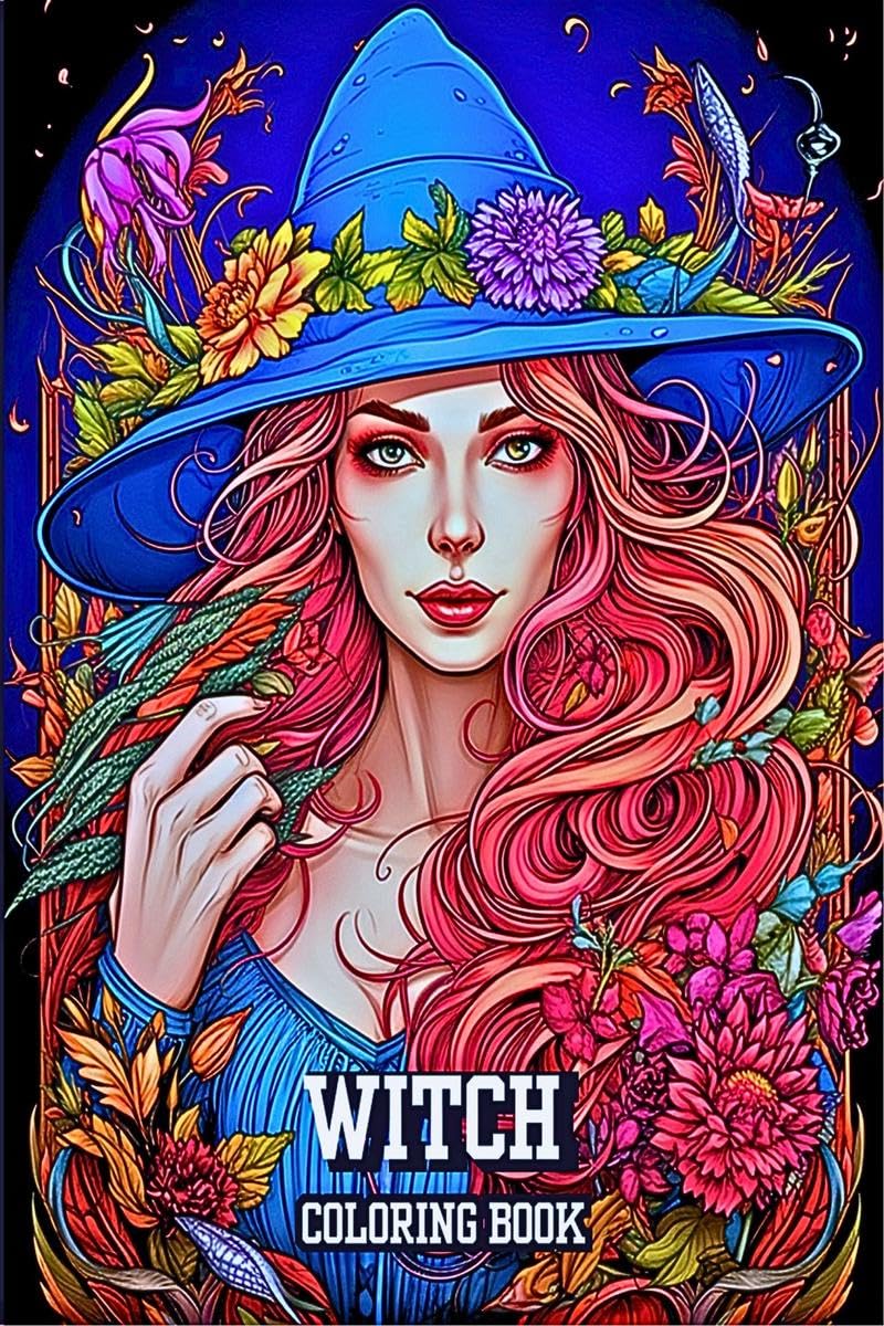 Witch coloring book : Wonderful witchthemed coloring pages for adults and kids