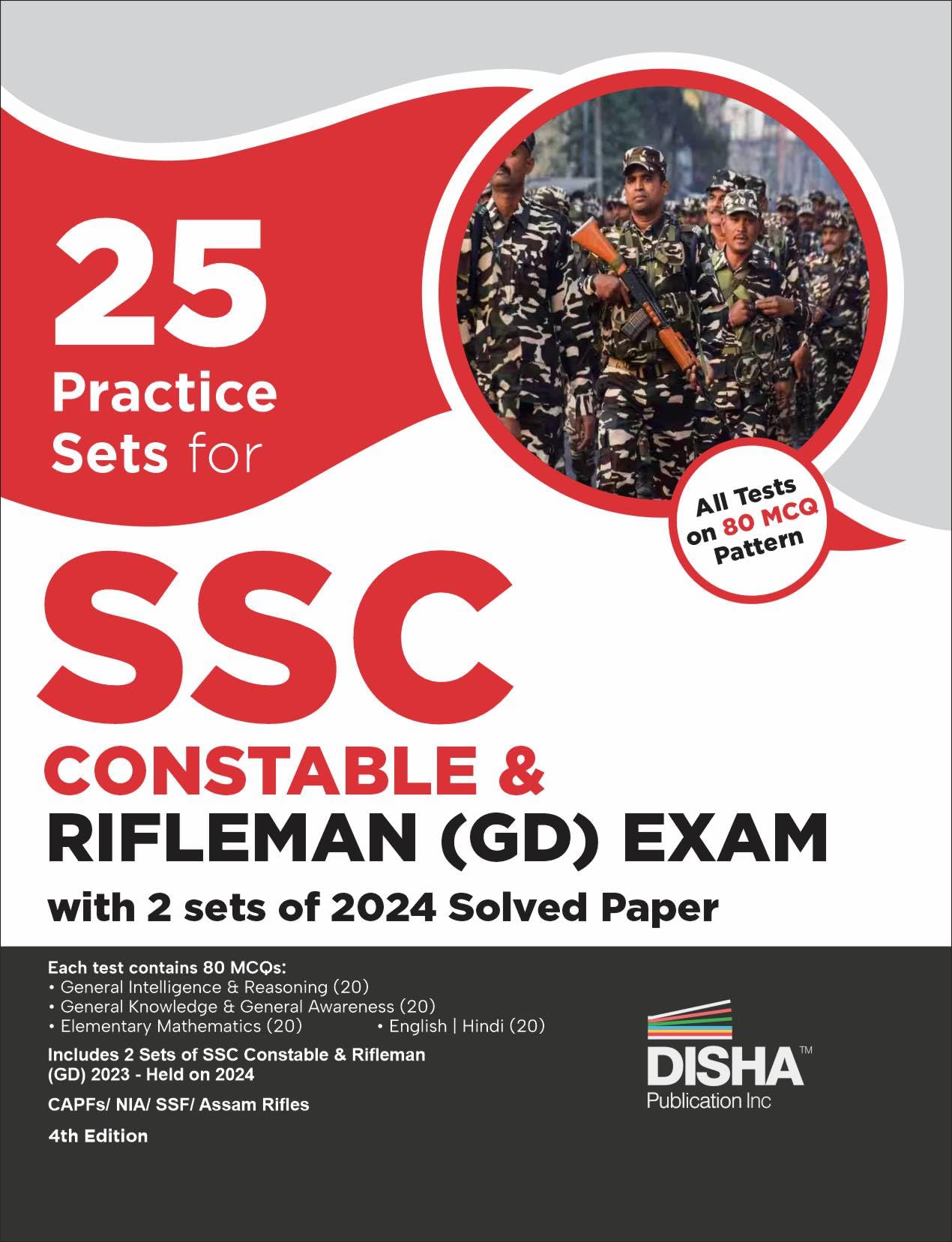 25 Practice Sets for SSC Constable & Rifleman (GD) Exam with 2 sets of 2024 Solved Paper 4th Edition | Latest Pattern of 80 Ques