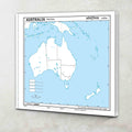 SMALL  100 AUSTRALIA POLITICAL OUTLINE MAP FOR SCHOOL|Political outline map of Australia