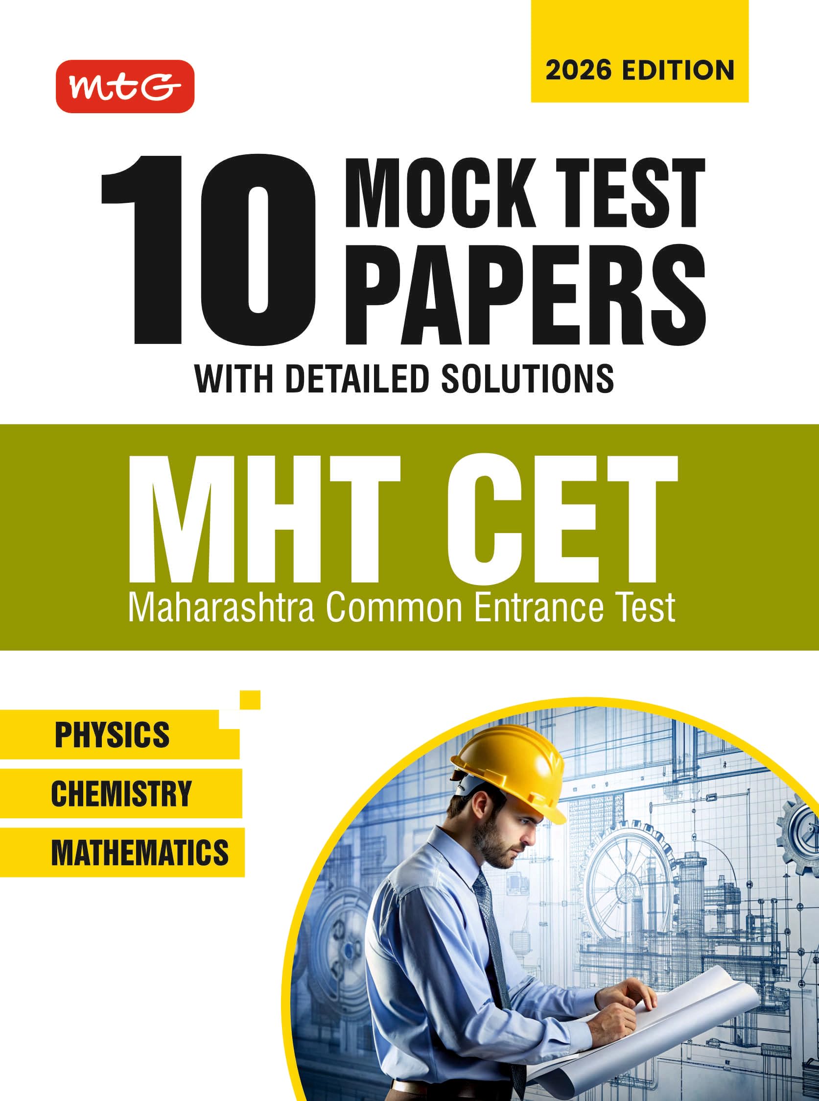 MTG MHTCET 10 Mock Tests Papers For 2026 Exam with Detailed Solutions | MHTCET Model Test & Practice Papers Book  Physics, Che