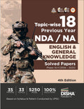 TopicWise 18 Previous Year Nda/ Na English & General Knowledge Solved Papers Phase I & Ii (2006  2023) 4Th Edition | 35 Authen