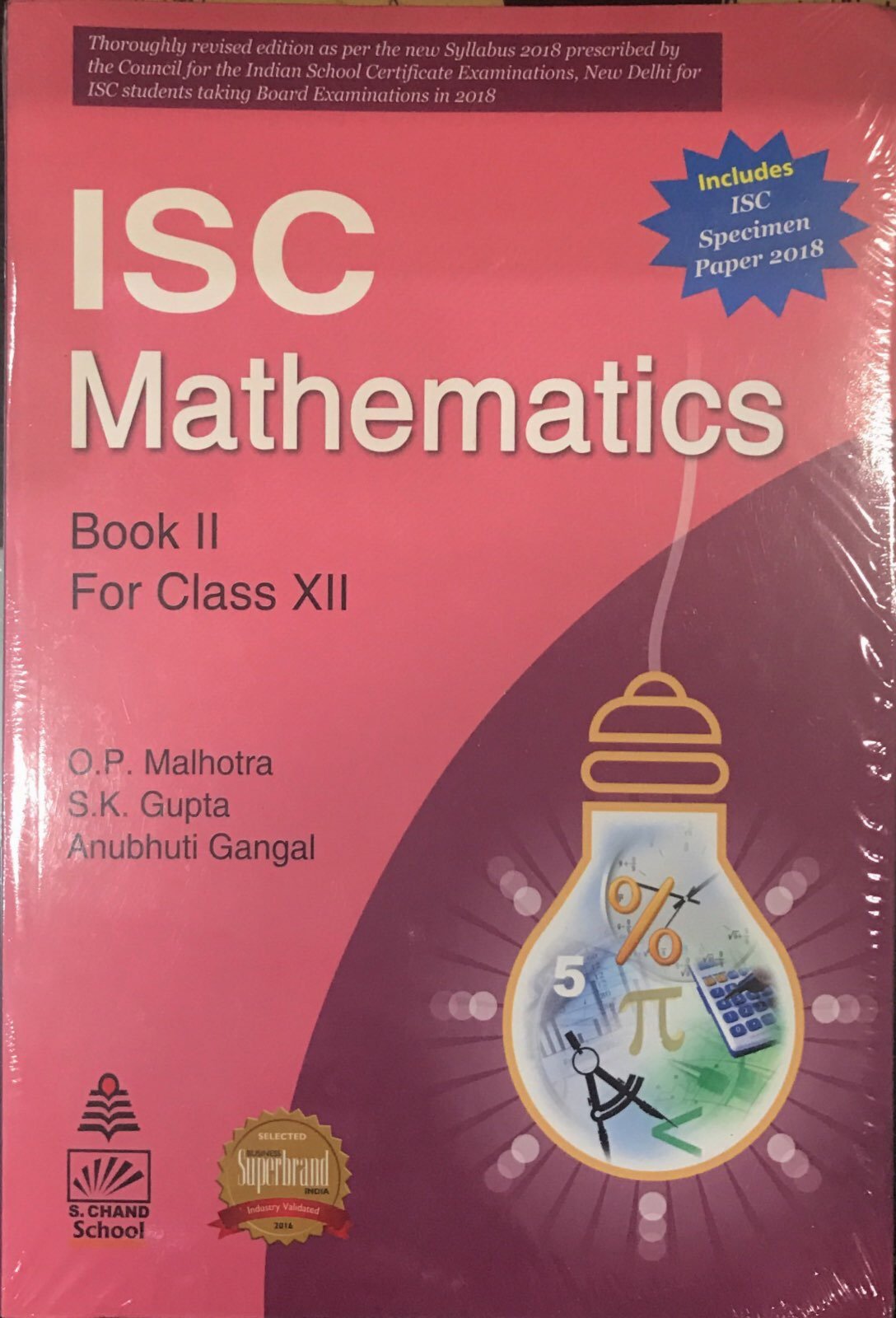 S. Chands ISC Mathematics Book II for Class XII