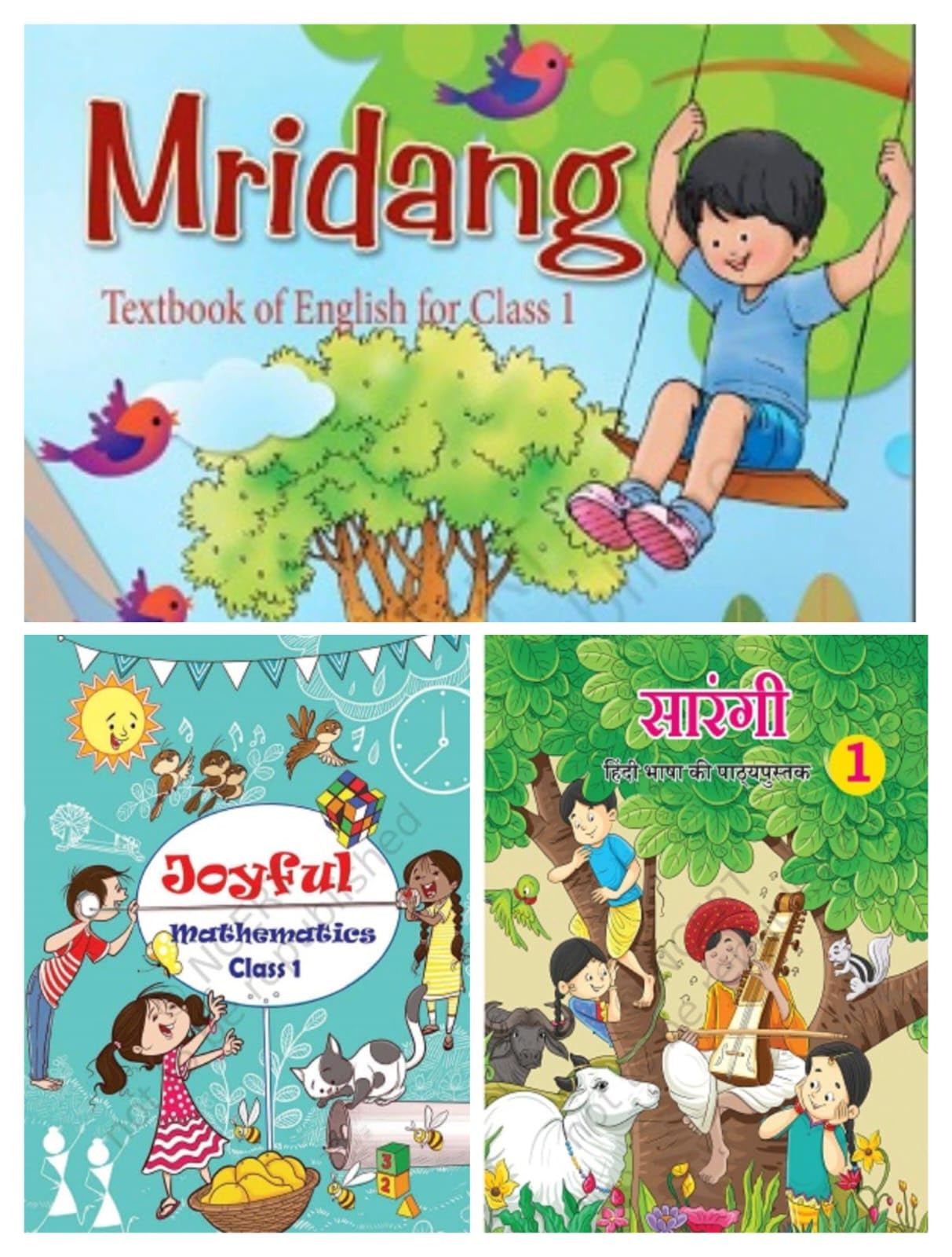 Class 1 Textbook Mridang & Joyful Mathematics &  [ 3 Book Set ] New Edition 2023 Ncert Book