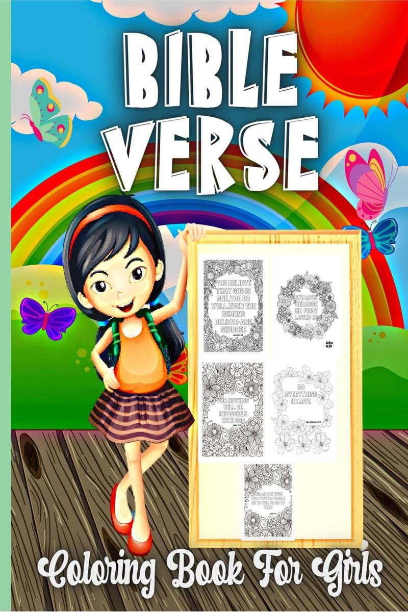 Bible Verse Coloring Book For Girls : Amazing Christian Coloring Gift Book For Girls With Inspirational Bible Verse Quotes.